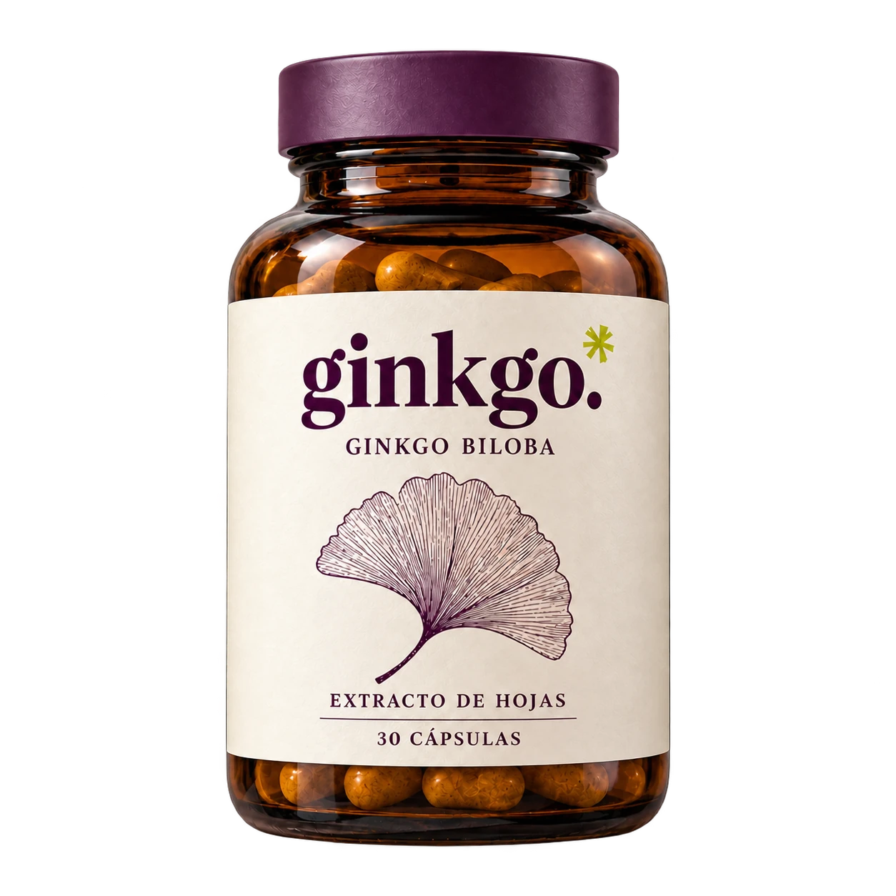Frasco Ginkgo biloba, fórmula de 120 mg con eleuterococo